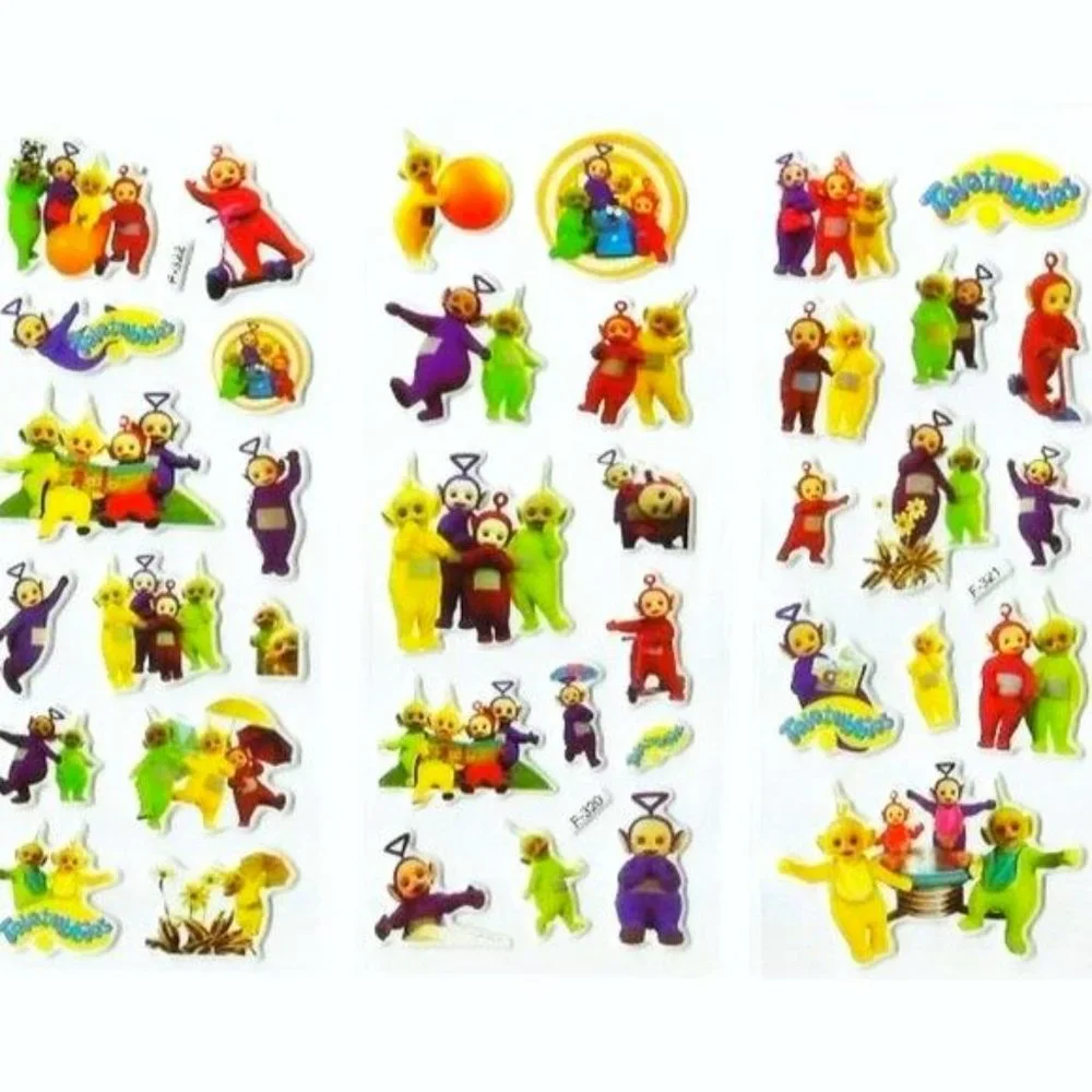 90's TELETUBBIES PUFFY STICKERS VINYL FOAM ADHESIVES PVC BUBBLE STICKER LOT Y2K
